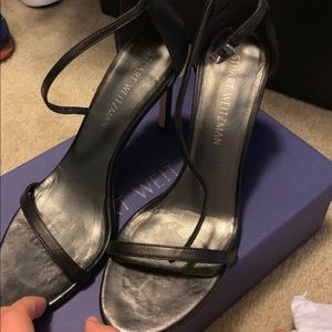 Stuart Weitzman napa leather sandal black